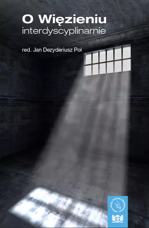 Okładka książki, na której przez zakratowane okno do wnętrza ciemnej celi przebija się światło.