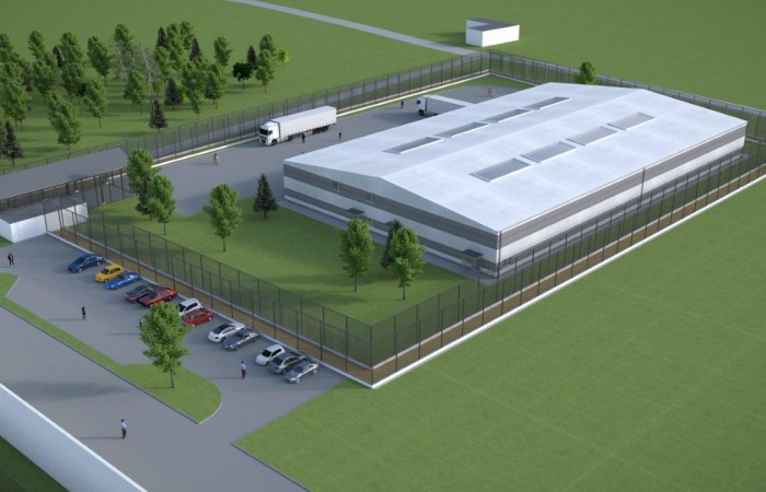 Zdjęcie przedstawia wizualizację kompleksu penitencjarnego Jastrzębie-Zdrój. Poszczególne budynki o różnych kształtach i przeznaczeniu, otoczone są przestrzenią zieloną z rosnącymi drzewami. Zdjęcie przedstawia wizualizację kompleksu penitencjarnego Jastrzębie-Zdrój. Poszczególne budynki o różnych kształtach i przeznaczeniu, otoczone są przestrzenią zieloną z rosnącymi drzewami.